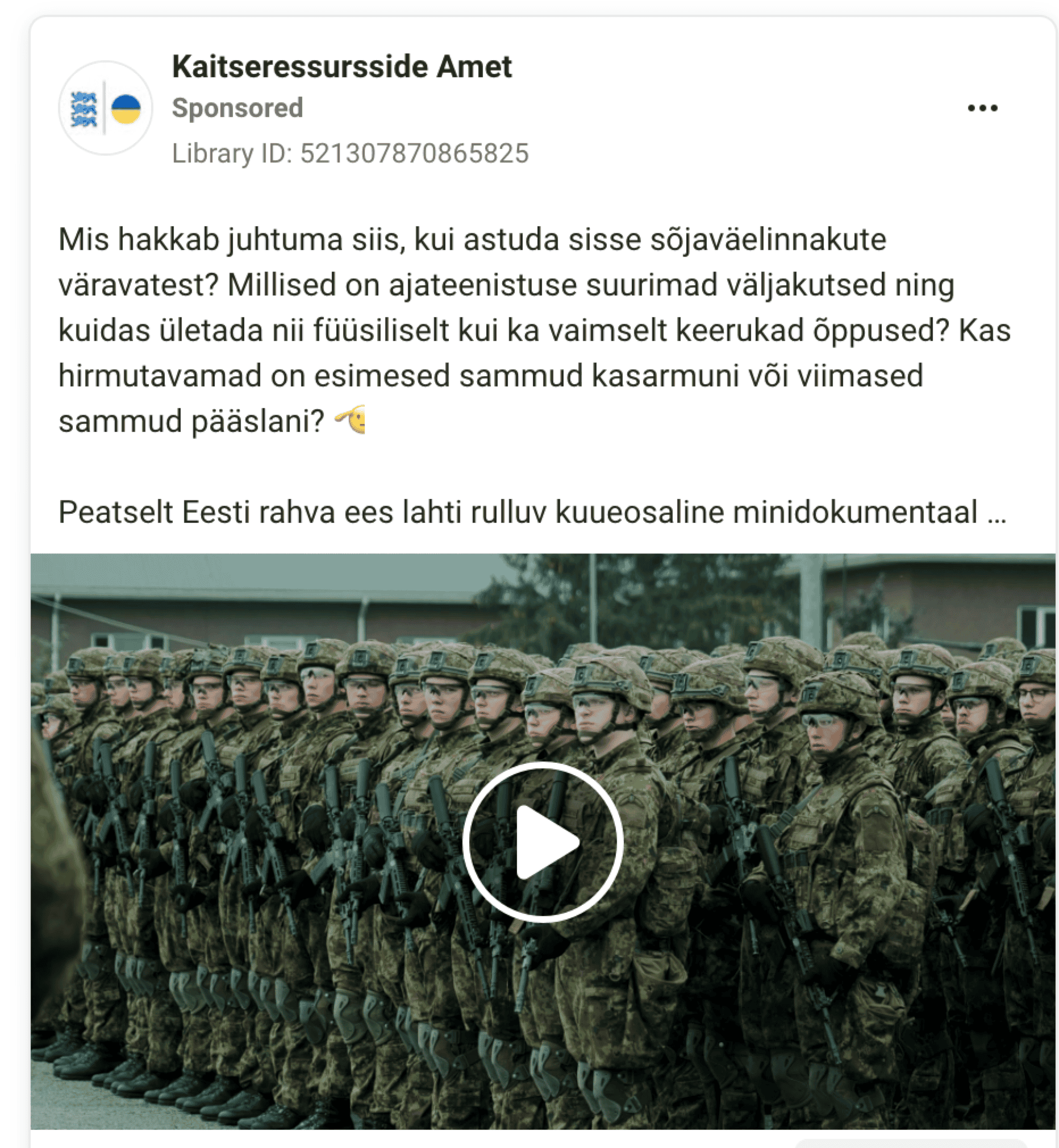 Puolustusvoimahallituksen ilmoitus "Mitä tapahtuu, kun astut sisään sotilaskampusten porteista?"